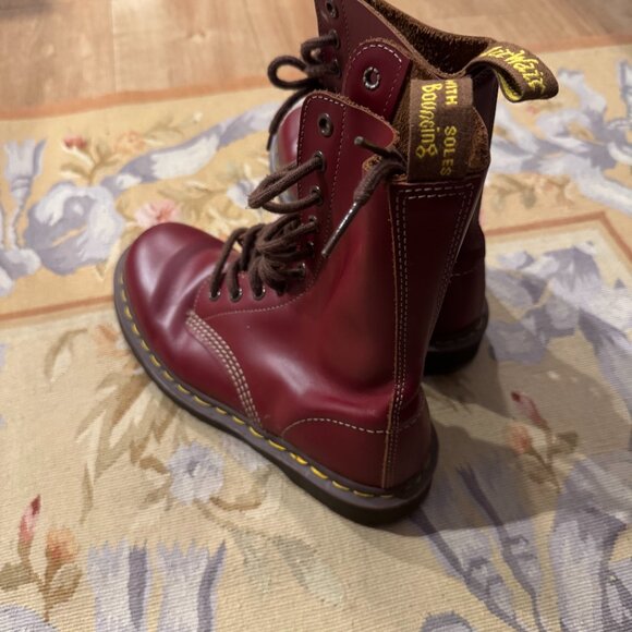 MADE IN ENGLAND Cherry Red Dr. Martens 1490 Boots - Picture 5 of 7